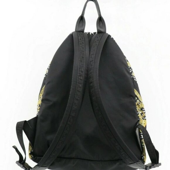 Versace Nylon Baroque Zebra Print Backpack Black Multicolor DFZ5350 - Picture 2 of 10